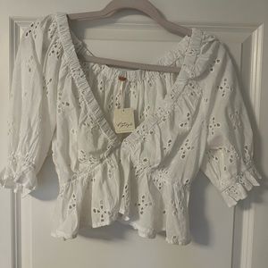 Free People Gardenia Top in Optic White - size s